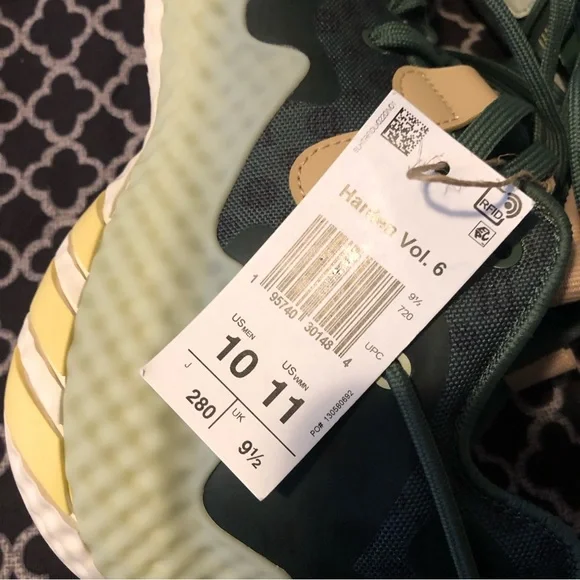 Adidas Mens James Harden Vol. 6 Basketball Shoes Green Oxide GW9032 Sz 10 Floral - Picture 3 of 11